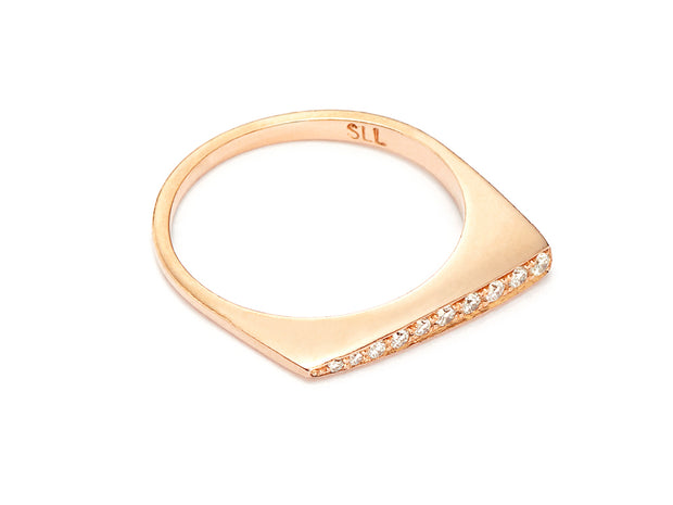 Stax Ring with Diamonds in 18kt Gold