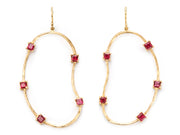 Oyster Earrings with Rubies in 18kt Gold