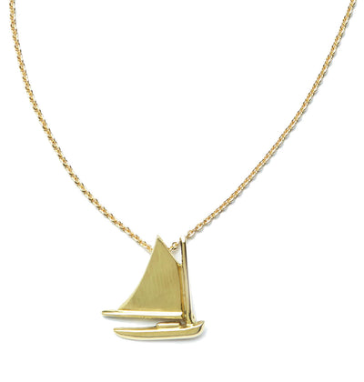 Nantucket Cat Boat Pendant in 18kt Yellow Gold - Small