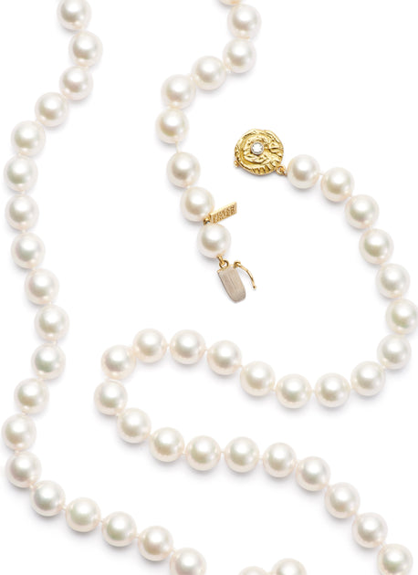 36-inch Akoya Pearls with Diamond “Seaquin” Clasp