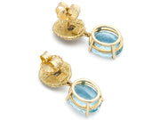 Aquamarine and Star and Sea with Diamond Earrings