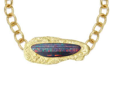 Australian Boulder Opal set in 18kt Gold "Bubbleicious Pendant"