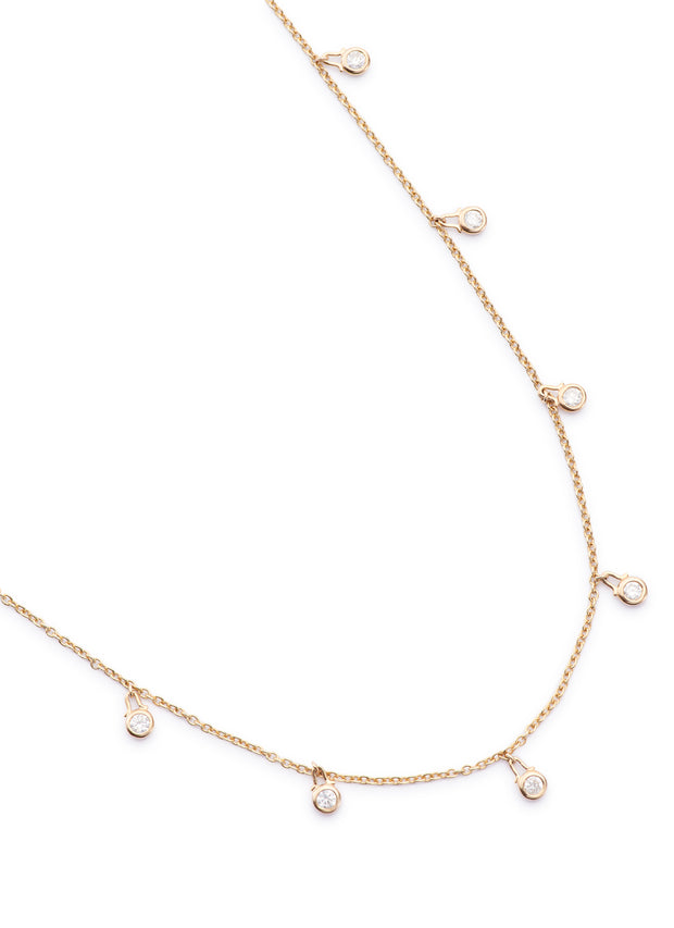 Dangling Diamond Necklace in 18kt Gold
