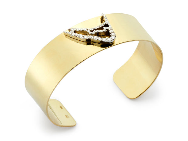 Diamond Map Cuff Bracelet in 18kt Gold