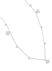 Diamond Star Necklace in 18kt White Gold