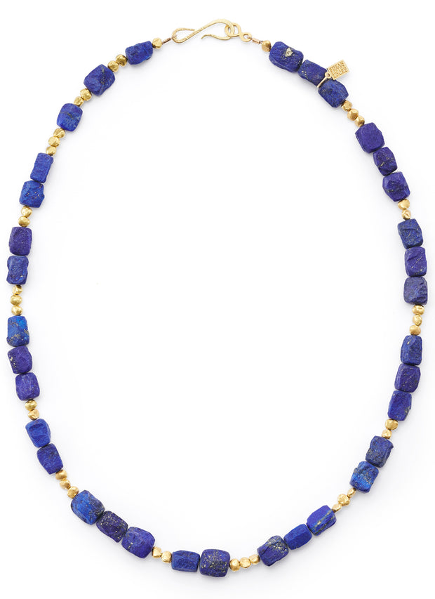 Lapis and 20kt Gold Bead Necklace