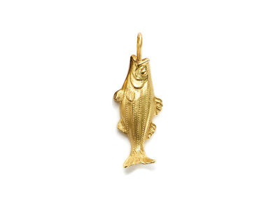 Nantucket Striped Bass Pendant in 18kt Yellow Gold - Large