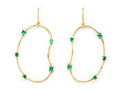 Oyster Earrings with Emeralds in 18kt Gold