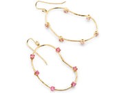 Oyster Earrings with Pink Spinels in 18kt Gold