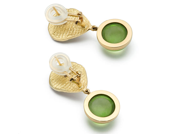 Peridot and 18kt Gold Star and Sea Earrings