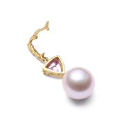 Pink South Sea Pearl and Sapphire Pendant with Diamond Clasp