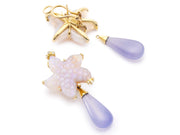 Starfish Opal and Chalcedony Earrings with Diamonds and 18kt Gold