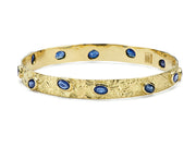 18kt Gold Seascape Bangle with Blue Sapphires