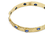 18kt Gold Seascape Bangle with Blue Sapphires