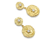 "Seaquin" and “Sea Star” Drop Earrings in 18kt Yellow Gold